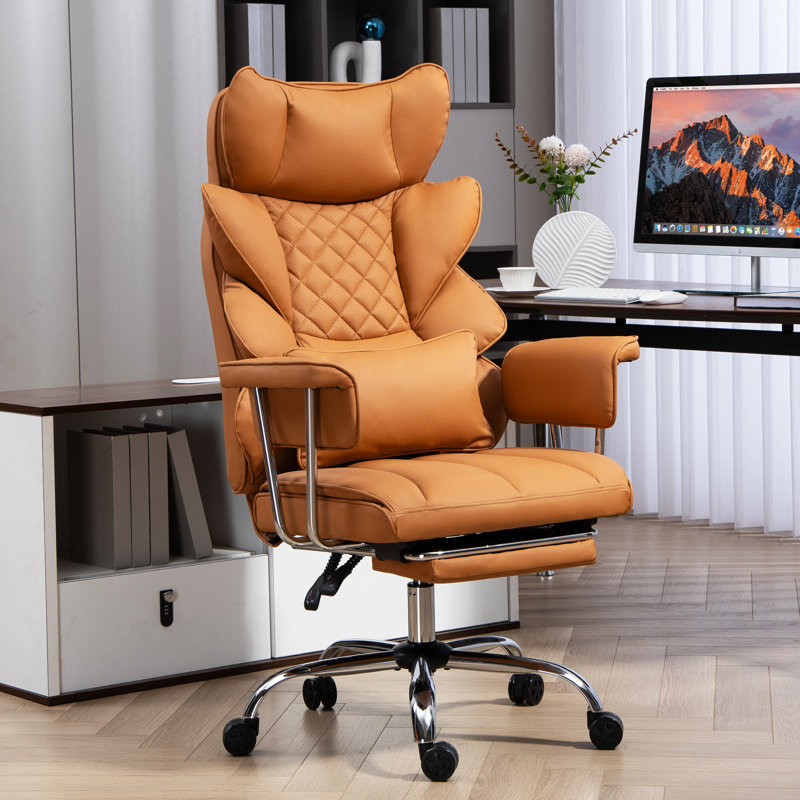 Gaming Chair,office Chair With Pocket Spring Lumbar Support, Ergonomic Comfortable Wide Office Desk Computer Chair With Outward Fixed Soft Armrests And Footrest,(pu Leather)