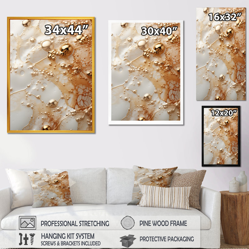 Blanc et or Champagne Flow II - Champagne, art mural, Cadre photo noir, H 20 po x l 12 po x P 1 po