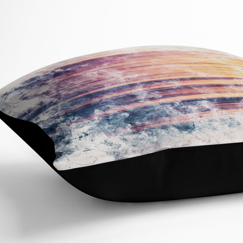 Calming Ocean Cushion with Filling, 55cm H x 55cm W x 20cm D, Black