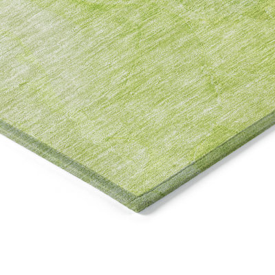 HomeRoots 5' X 8' Artichoke Green And Lime Green Nautical Washable Indoor Outdoor Area Rug