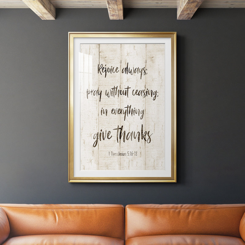 " Rejoice Always ", Gold, 42.5" H x 30.5" W x 1" D