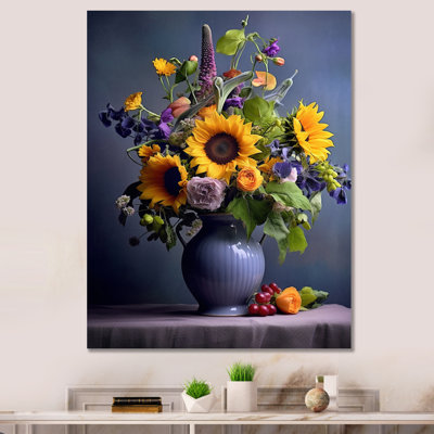 Nature morte avec des tournesols dans un vase I - impression