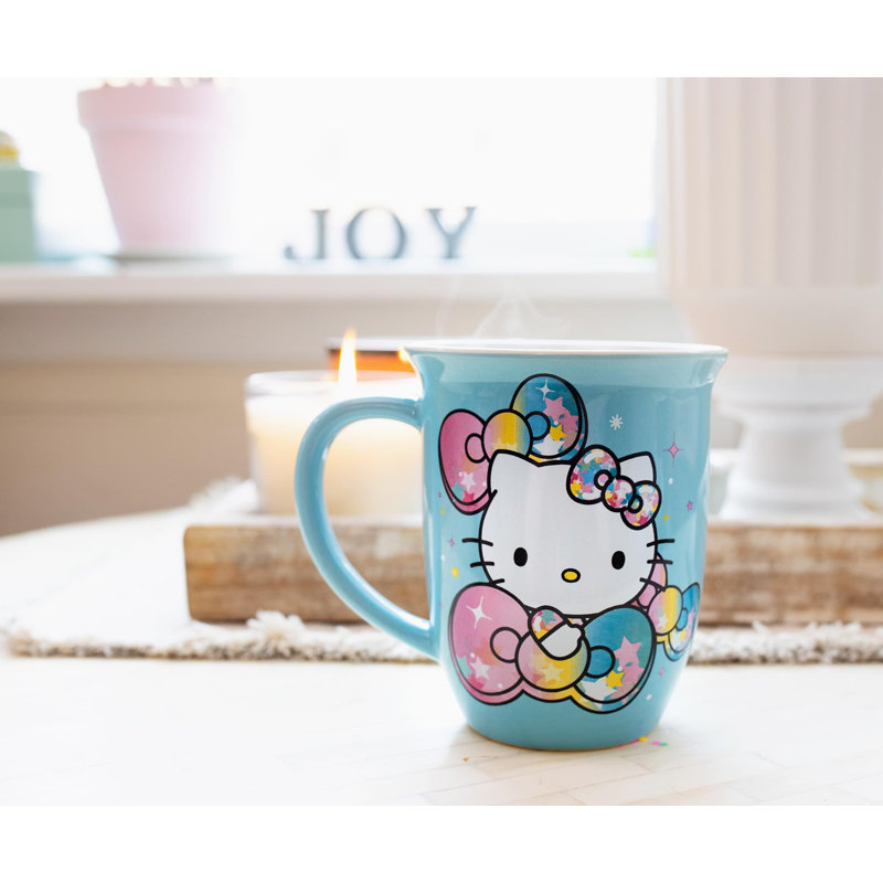 Tasse en céramique Hello Kitty Pastel on Rainbow 16Oz