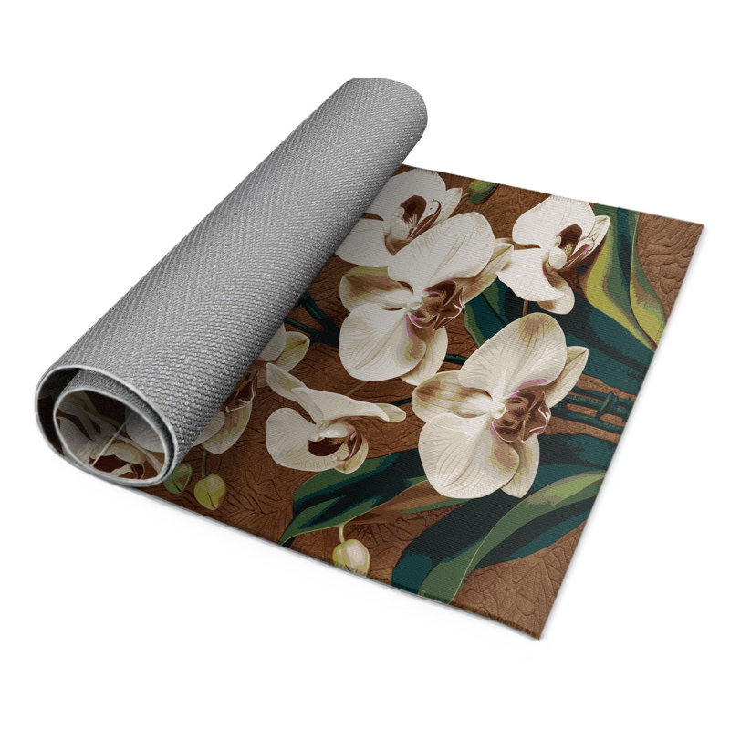 Tapis beige d'intérieur et d'extérieur Botanical, Rectangle 5 pi x 7 pi