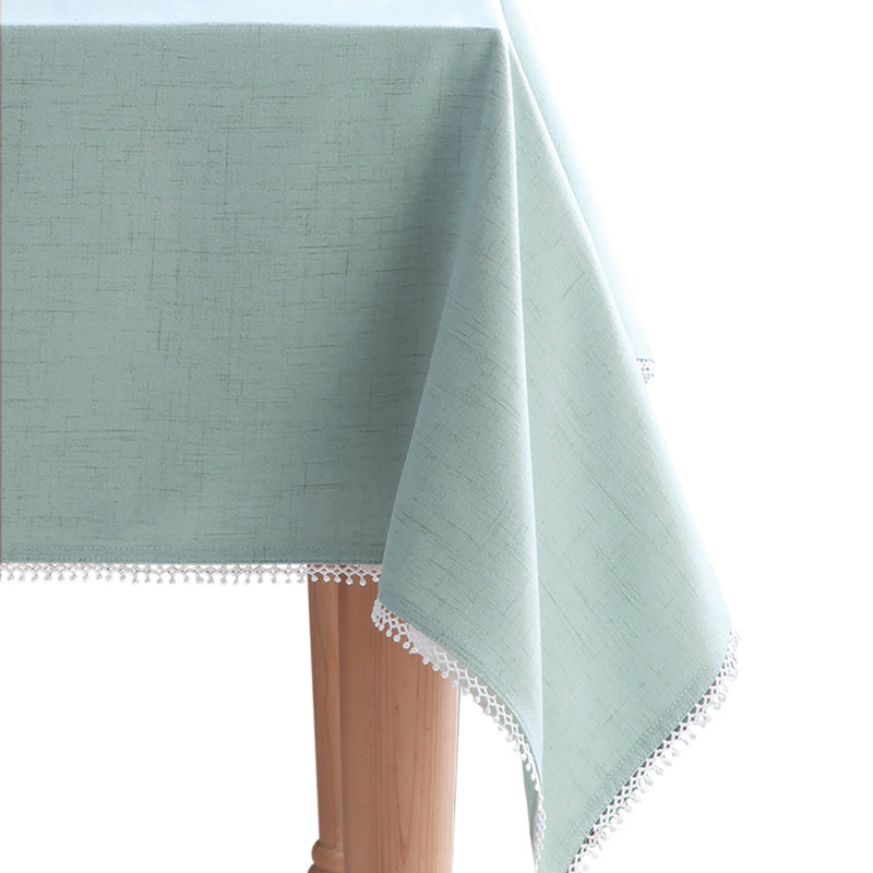 Lenox French Perle Solid Tablecloth, Ice Blue, 52"X70" Rectangle