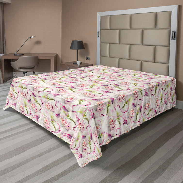 Ambesonne, drap plat floral pivoines, art botanique printanier
