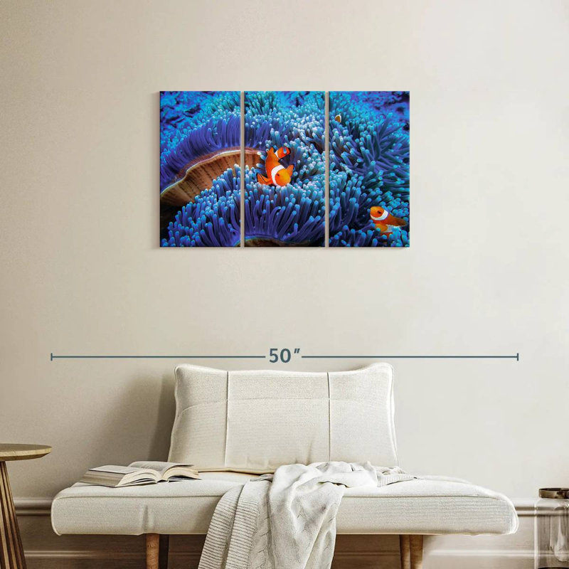 Aletra Bali Sea Anemone Clownfish, 20" H x 33" W