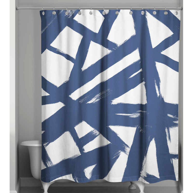 Rideau de douche simple Abril, Bleu marine