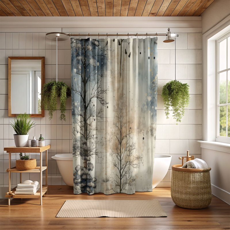 Wintery Forest - Premium Shower Curtain, 74"H x 71"W