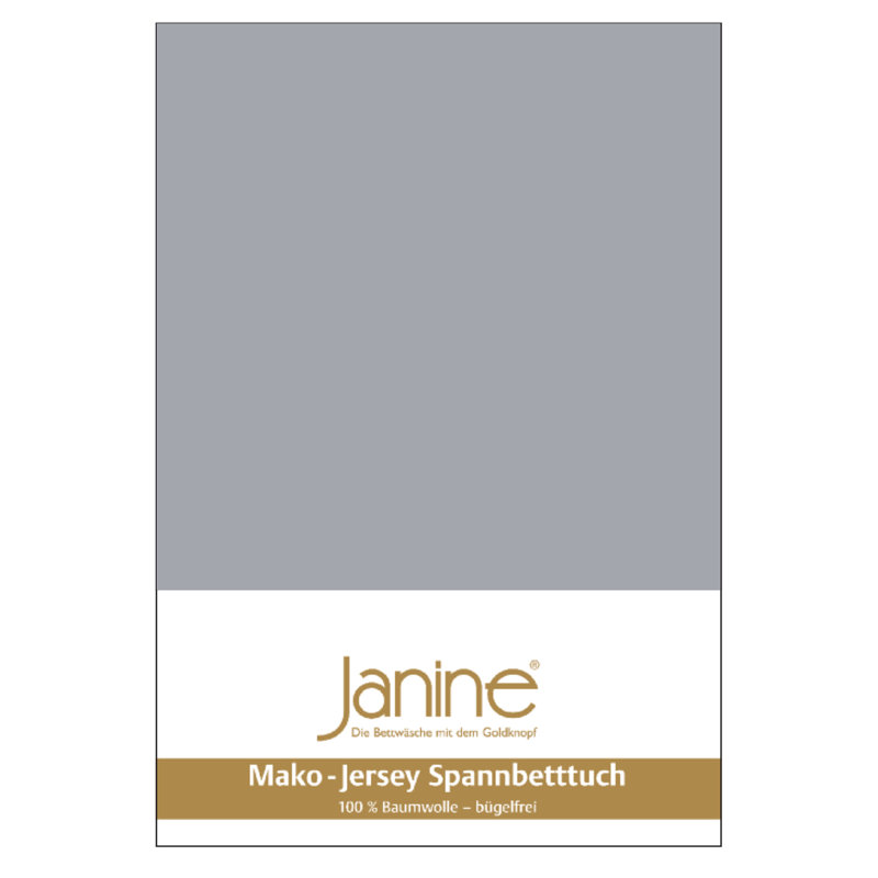 100% Cotton Jersey Knit Fitted Sheet, 100 x 200 cm, Grey