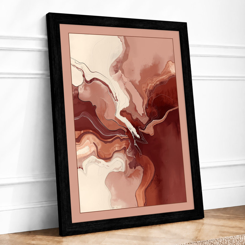 Fluid Abstractions Abstract - Framed Print, A4 - 29.7 x 21.0 cm, Black