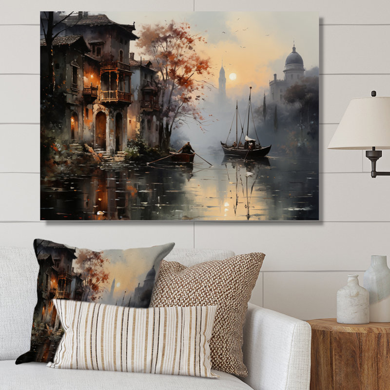 Canal Mystical Journey, atténué sur toile, H 16 po x l 32 po x P 1 po, Toile tendue