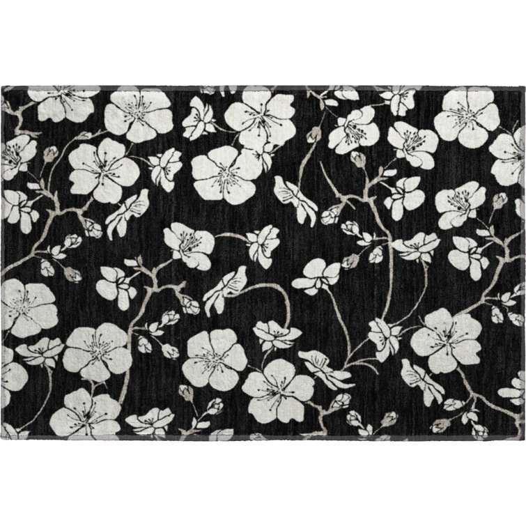 Premium Machine Washable Diskin AMF1032 Floral Rug