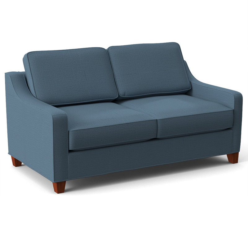 Clark 74" Square Arm Sofa Bed with Reversible Cushions, BM Cherry, Archetype Anchor, Innerspring