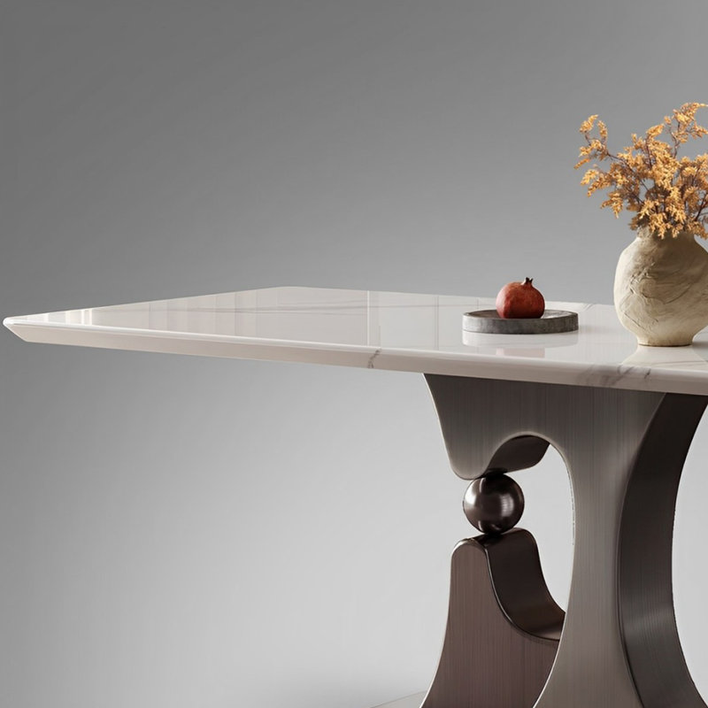 Rectangular microlite dining table and chair set, 29.52"H x 55.11"L x 31.49"W