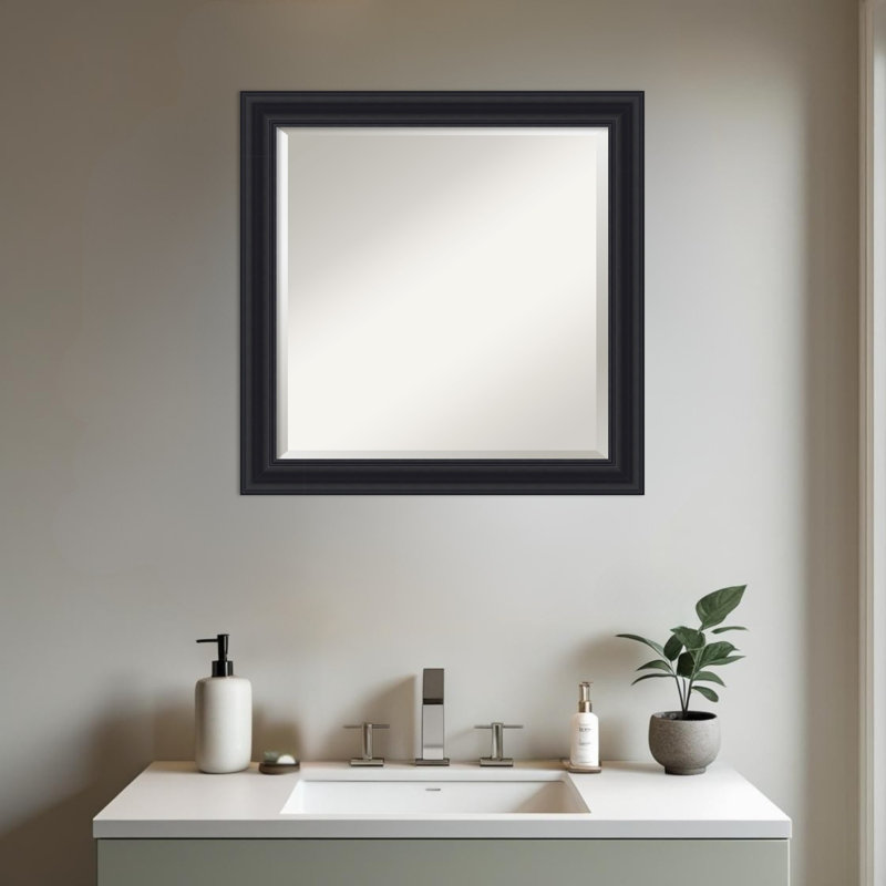 Miroir mural de salle de bain Dalat, 23,75 po x 23,75 po, Cerisier
