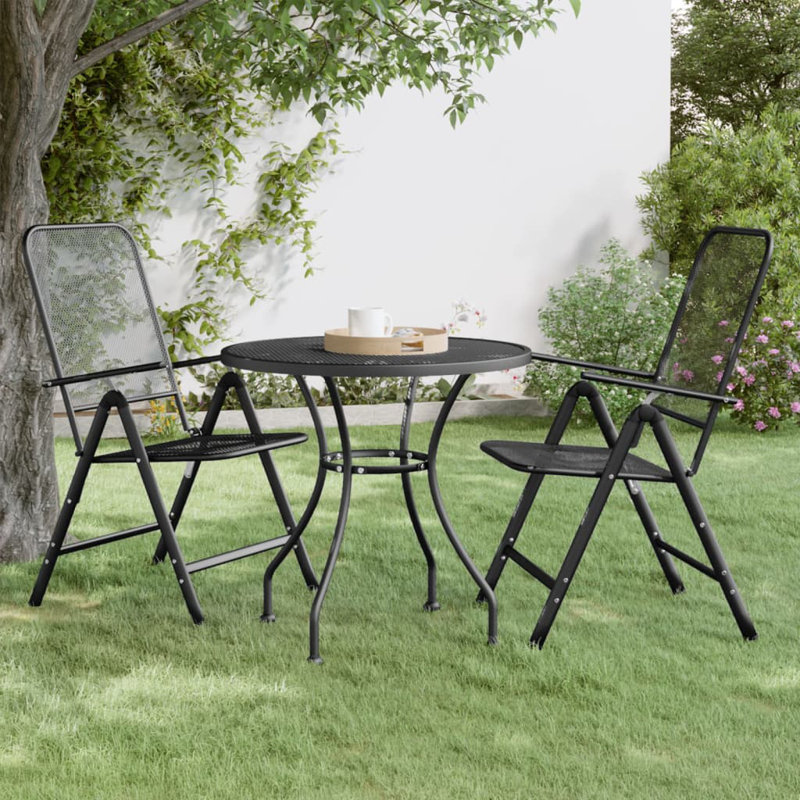 Table de salle à manger en métal, H 28,3 po x l 31,5 po x L 31,5 po