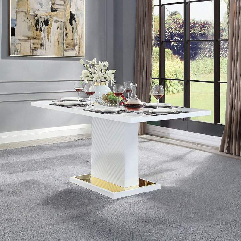 Gaines Dining Table W/Pedestal Base