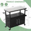 Chariot-bar roulant extérieur avec support et armoire