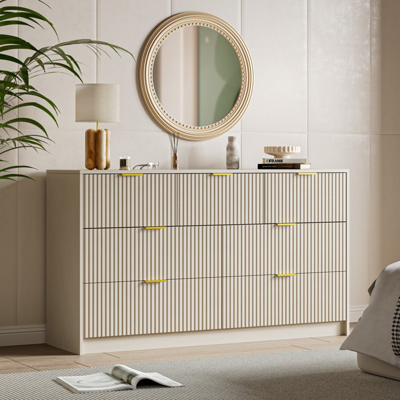7 - Drawer Dresser, 55.1" W, Beige