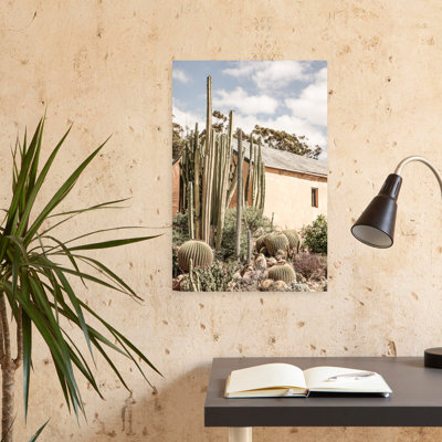 Art contemporain, paysage abstrait rétro, cactus