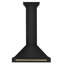 ZLINE 30 in. Autograph Edition Black Stainless Steel Wall Mount Range Hood With Polished Gold Handle-1750388640