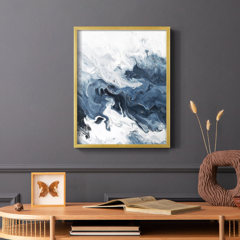 Série NAUTICAL CCxxiii - reproduction encadrée de qualité supérieure - prête à être accrochée - aucun clou requis, Or