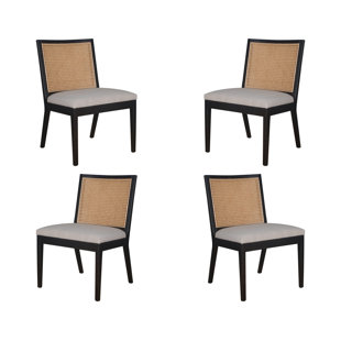Ensemble de 4 chaises de salle à manger sans accoudoirs Four Hands Cane (Ensemble de 4)