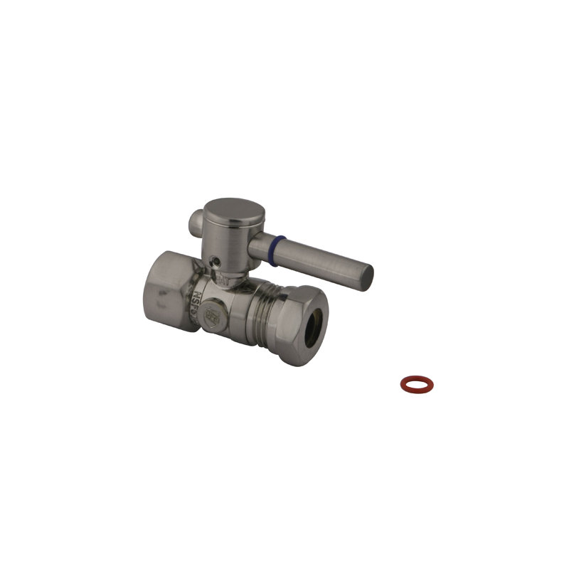 South Beach Straight Stop Valve, Satin Nickel