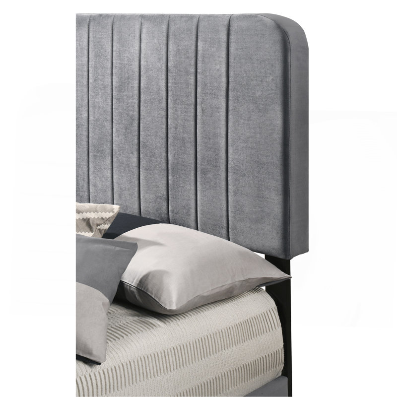 Lit simple contemporain gris élégant