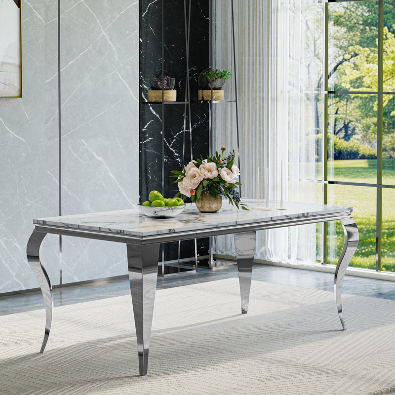 Table de salle à manger Tywona, Argent