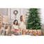 Arbre de Noël 6,5 pi en PVC + PE avec 2142 pointes - Arbre à charnières plein et luxuriant avec support en métal, assemblage facile, conception d'aiguille mixte réaliste-2060382610