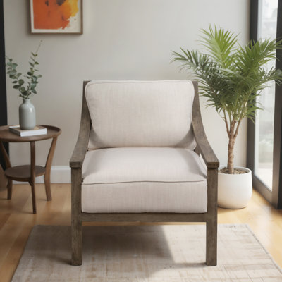 Elegance Accent Chair in Soothing Cream Colour, Luxurious and Comfortable, Ideal for Living Spaces, Dimensions 24"W x 28"D x 30"H – Chairs.