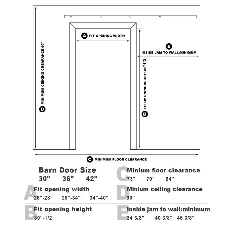 Paneled Manufactured Wood Barn Door with Installation Hardware Kit(Soft Close Inclued), 42" x 84"