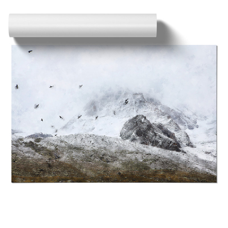 A Flock of Birds Painting - Frameless Print, 30cm H x 42cm W x 0.1cm D