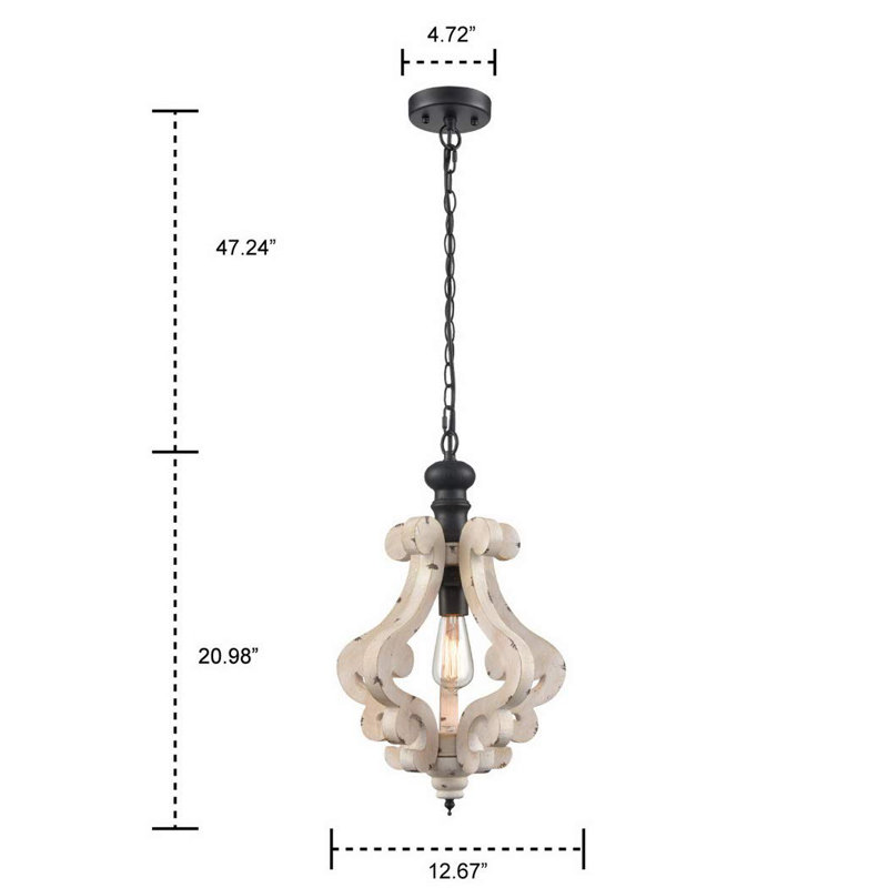 Luminaire suspendu géométrique de style lanterne 1 lumière