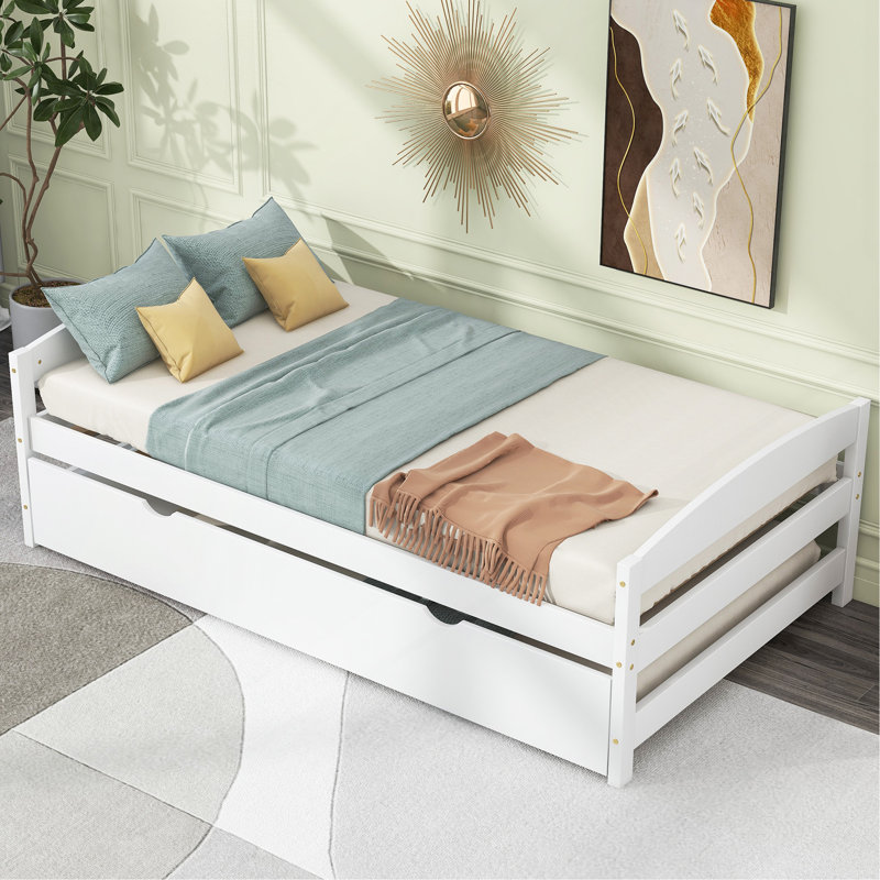Lit plateforme simple avec lit gigogne simple