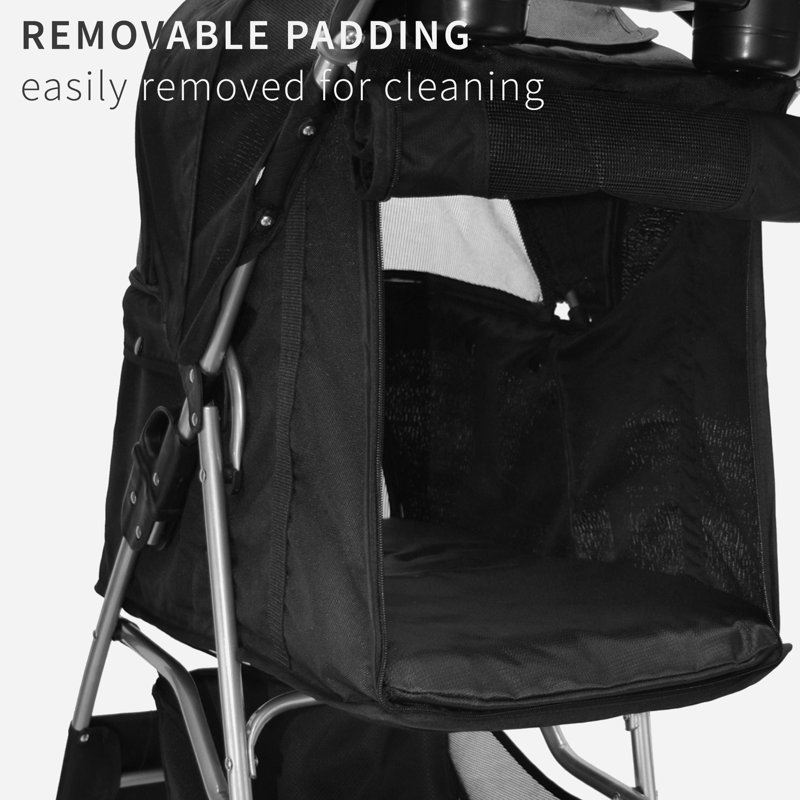 Foldable Pet Stroller, Black