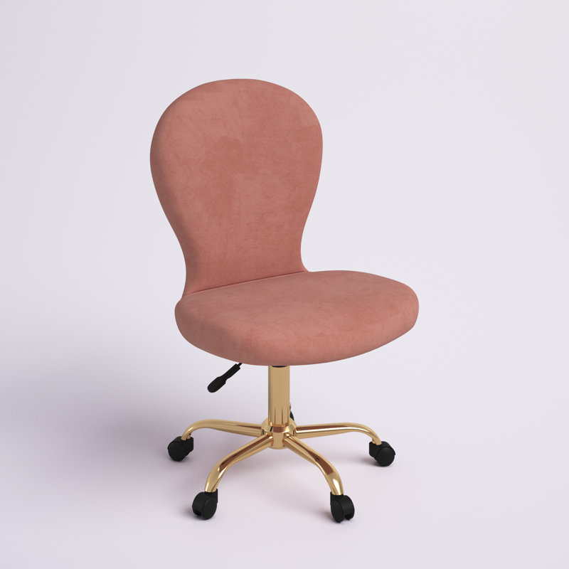 Colm Velvet Task Chair, Rose