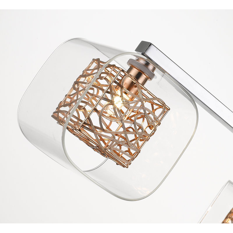 Kidsgrove 3 - Light Chandelier, Copper