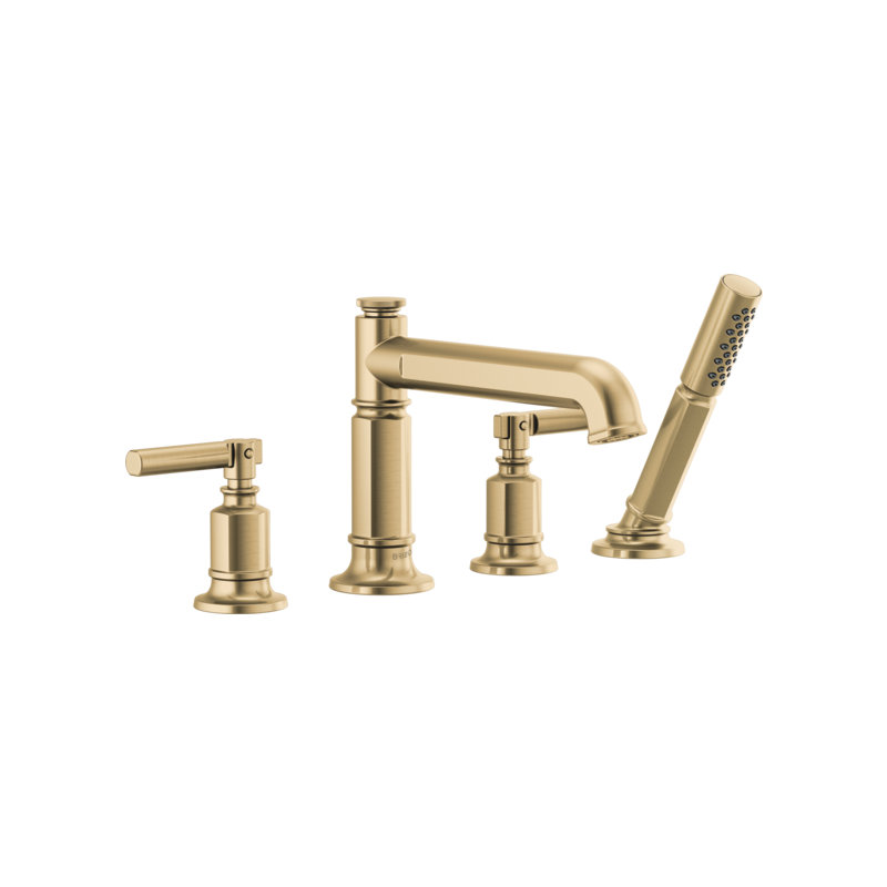 Invari® Roman Tub Faucet with Handshower, Luxe Gold, Lever