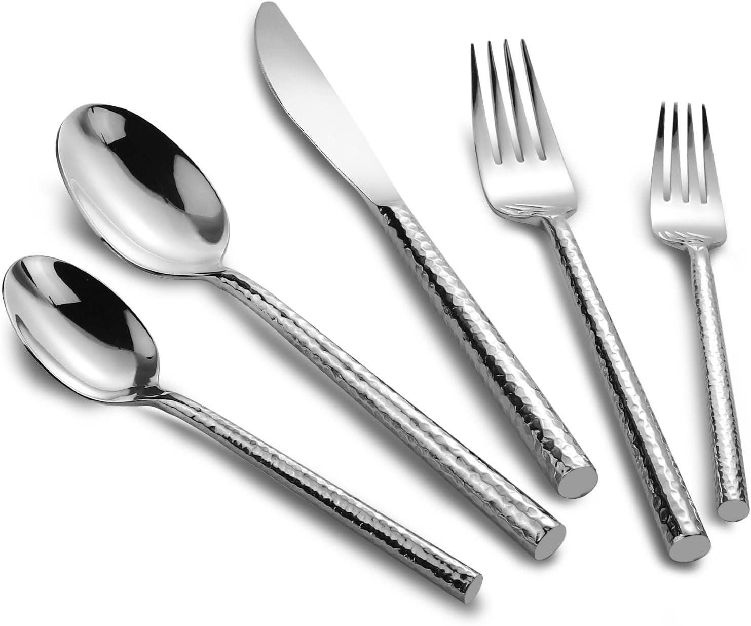 Brayden Studio Hand Forged 18 10 Stainless Steel Flatware Set With 