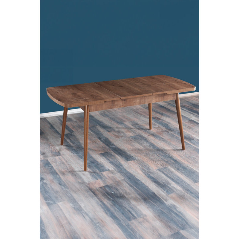 Extendable Dining Table, Walnut Finish, 51.9 x 31.5 x 30.3 inches (Extended 66.9 inches) | 100% Melamine Coated Particle Board, Thickness: 0.7 inches | Sturdy Wooden Legs, Perfect for Family Gatherings & Modern Dining Spaces