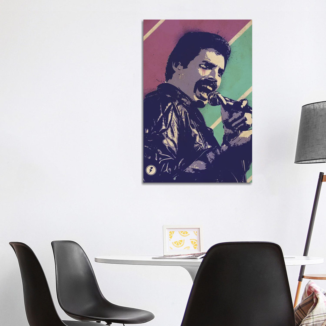 Freddie Mercury von Supanova - Galerie-verpackte Leinwand Giclée auf Leinwand