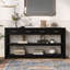 Élégante console avec 4 tiroirs et 2 tablettes, idéale pour les vestibules et les salons.-2110489135