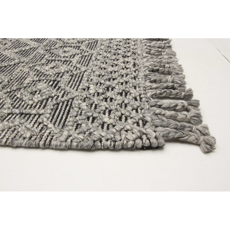 Tapis gris rectangulaire unique de 5 pi 1 po x 7 pi 10 po Jibrael