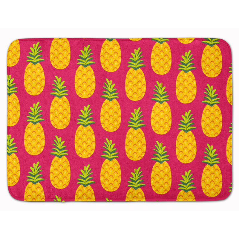 Esparza Memory Foam Non-Slip Bath Rug, Pink