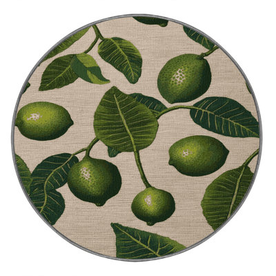 Washable Kafir Lime Fruits Area Rug