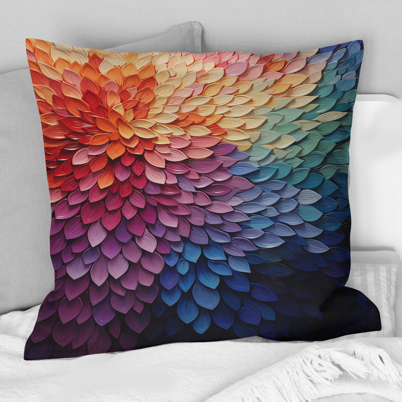 Coussin décoratif à imprimé pointillisme Colorful Forest Harmony Forest II