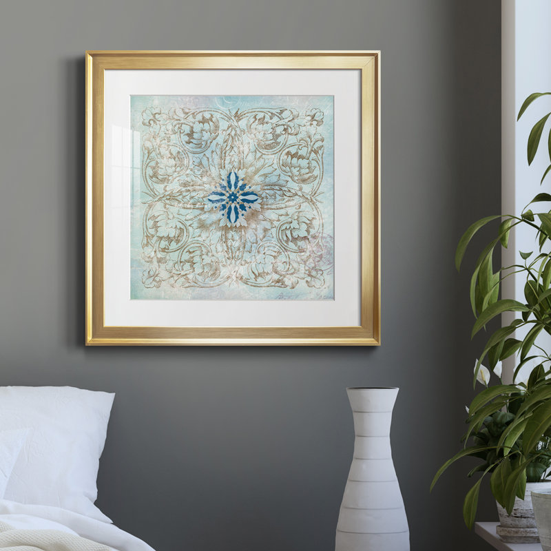 «Medallion I» par J Paul - Reproduction d'art graphique sur papier encadré, H 34,5 po x l 34,5 po x P 1,5 po